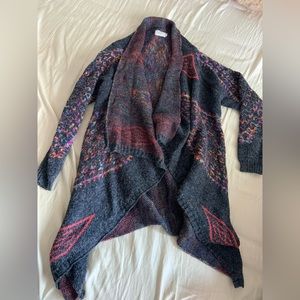 Cozy open sweater tribal cardigan